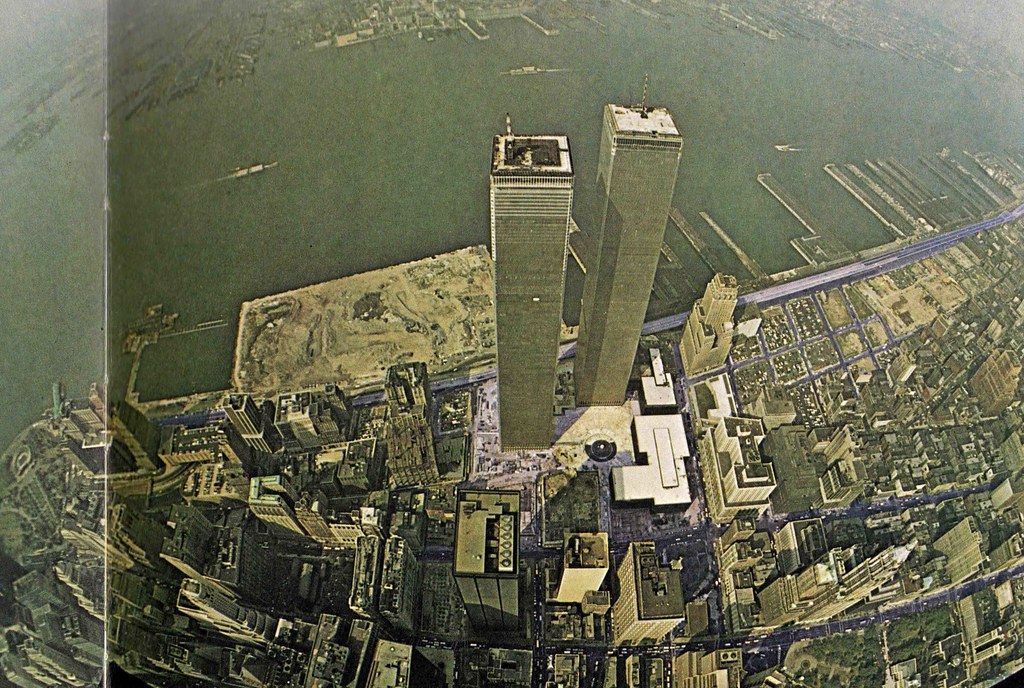 Cool aerial view of the World Trade Center twin towers goi… | Flickr