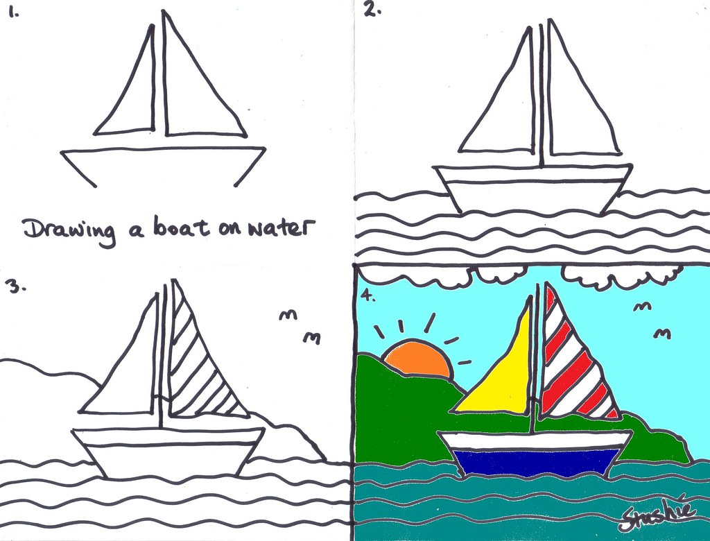 02 Boat on Water Kids art club lesson John Flickr