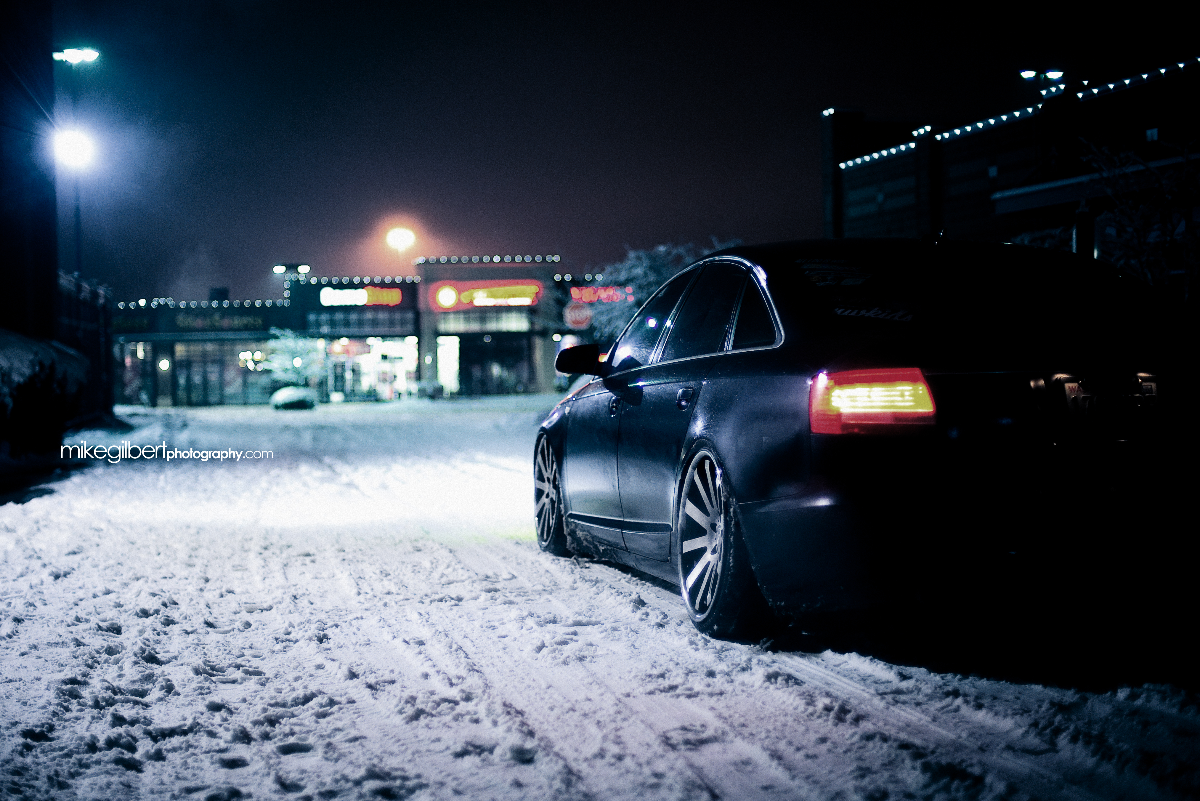 BMW 5 e60 черная бункер зима