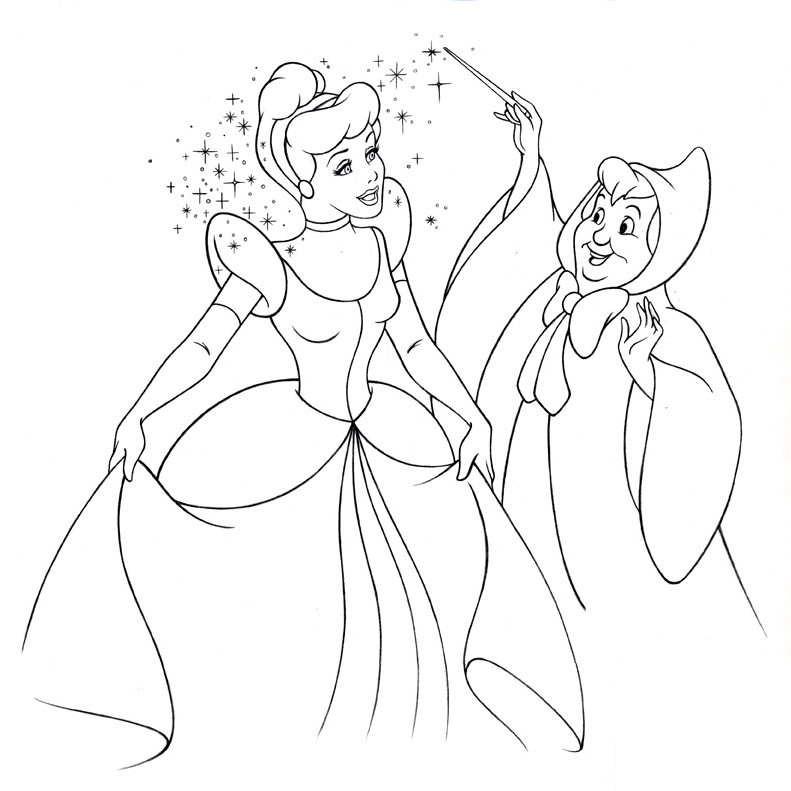 fairy godmother from cinderalla coloring pages - photo #29