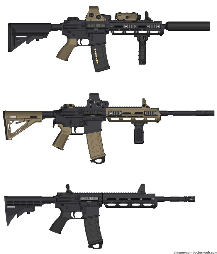 AR15 Remington RGP style RIS | Top: M4A1 10.5