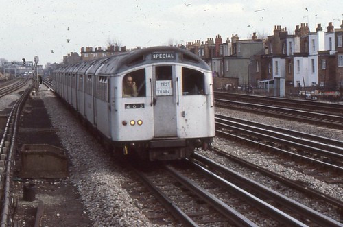 London Transport .  1962 Tube Stock . 1484 . Dollis Hill , London . 01st-March-1979 .