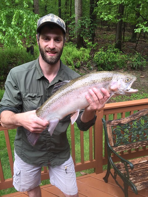 Photo courtesy of Scott Luhn, holding a rainbow trout