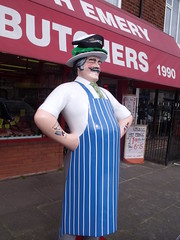 Robin Hood Island, Hall Green - Butchers figure / dummy - Guinness hat - St Patrick's Day