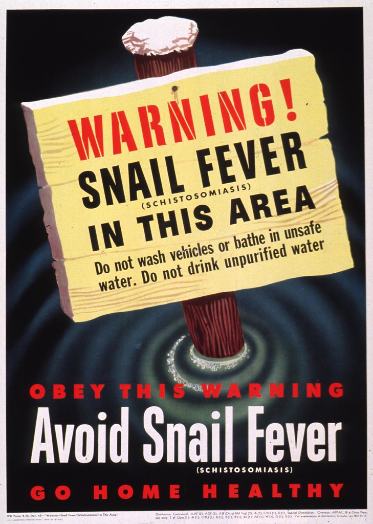 Warning! Snail fever (schistosomiasis) in this area Flickr