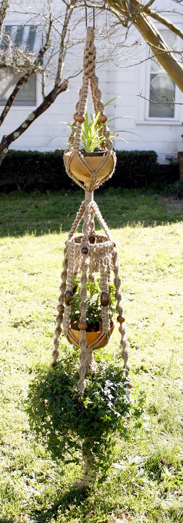 3 diy plant tier macrame hanger Plant Flickr jute Hanger Triple   Macrame macramâ€¦   Handmade natural A