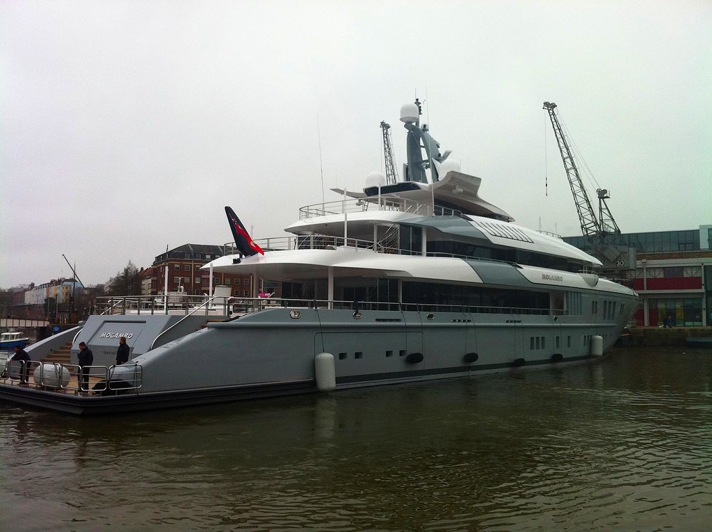 large yacht in bristol harbour
