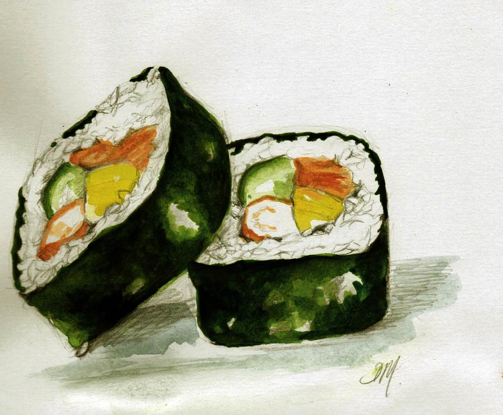 EDiM # 23 sushi sketch | Big roll sushi sketch, in a new smaâ€¦ | Flickr