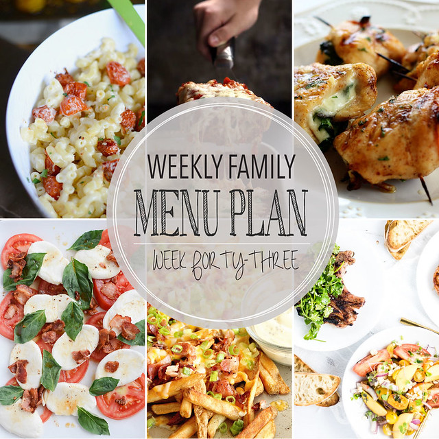 Weekly Family Menu Plan - 5 weeknight dinners, a weekend breakfast, and a yummy dessert!