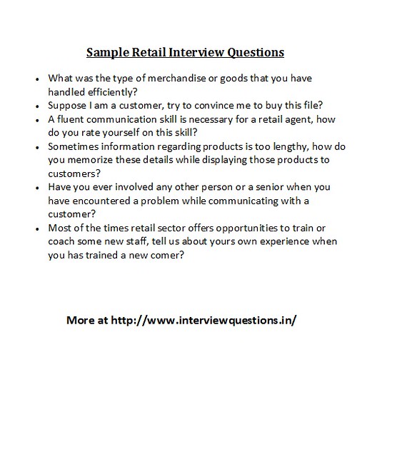 Interview questions for grocery store job