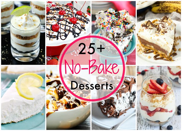25+ No Bake Desserts! These are perfect for summer when it's too hot to turn the oven on. So many delicious recipes here!