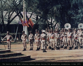 The band  at the RVN Infantry School plays during OCS graduation ceremonies. 4 Dec 1971