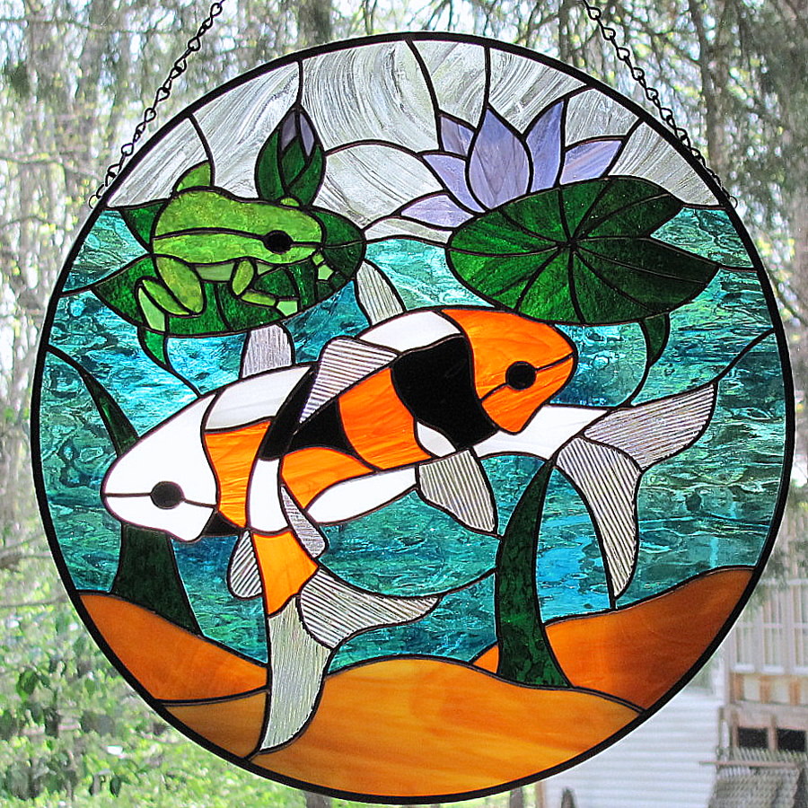 Stained Glass Koi~new version | Finally completed~~this new … | Flickr