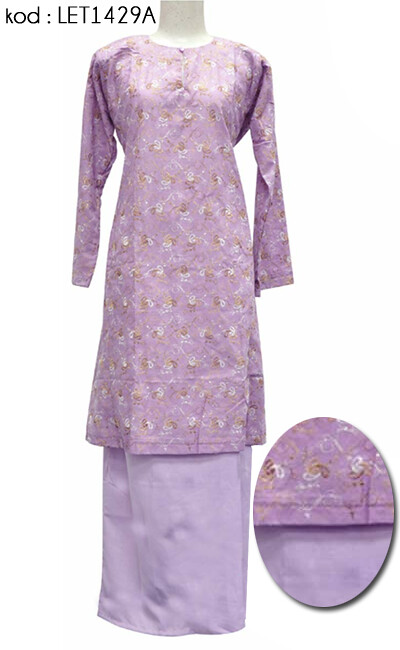  Baju  Kurung  Tradisional Cotton Sulam LET1429A Baju  