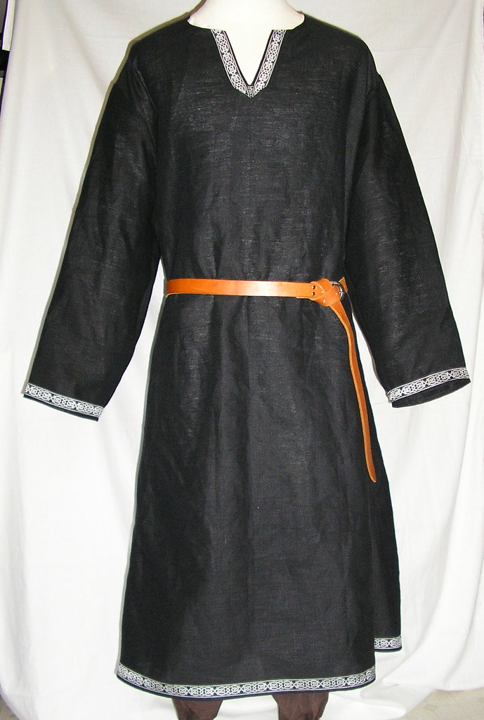 Viking Tunic - black linen with Saxon knot trim | www.etsy.c… | Flickr