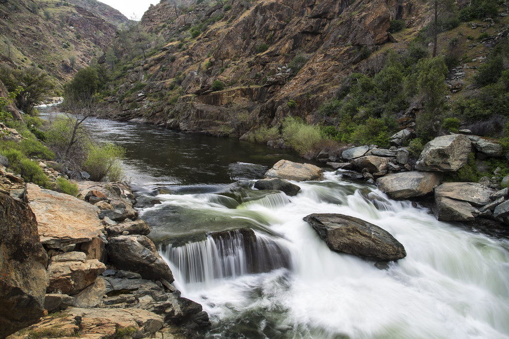 A small waterfall on the Merced Wild and Scenic River.