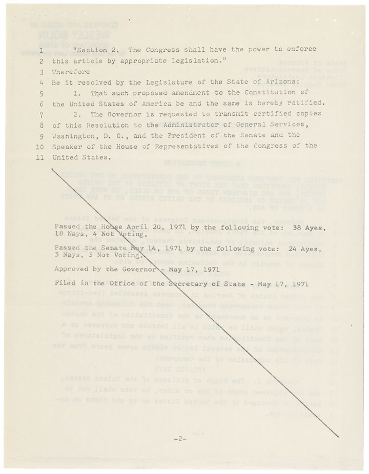 Arizona's Ratification of the 26th Amendment, 05/26/1971 (… | Flickr
