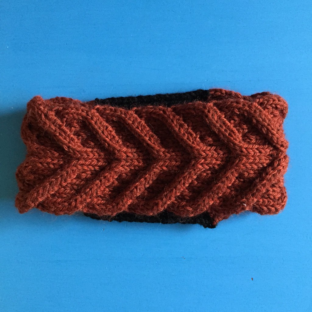 orange queensland beach headband knit in cascade 220