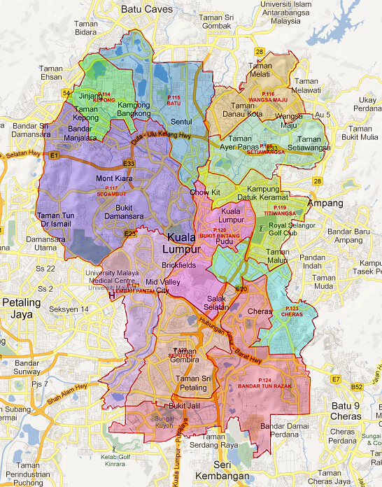 Wilayah Persekutuan Kuala Lumpur Electoral Map Generated