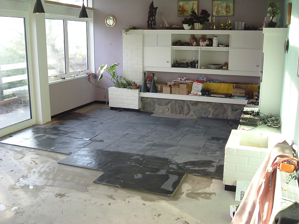 Living Room Slate Floor Installation Under Floor Heating 3 Flickr
