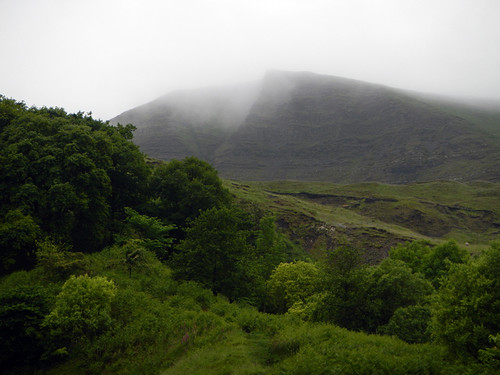 The peak of Mam Tor 'Ridge Walk' shrouded in clouds