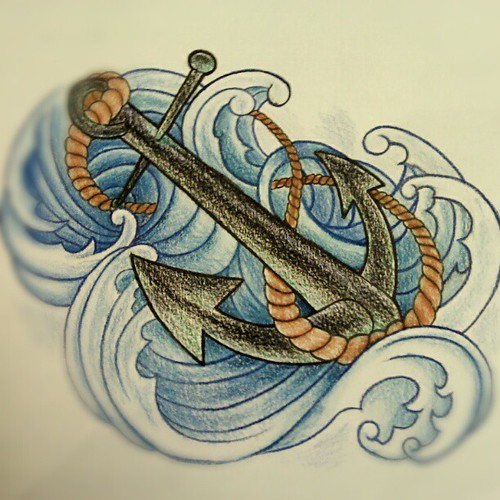 cute little anchor design I made yesterday :) #anchor #tattoodesign 
