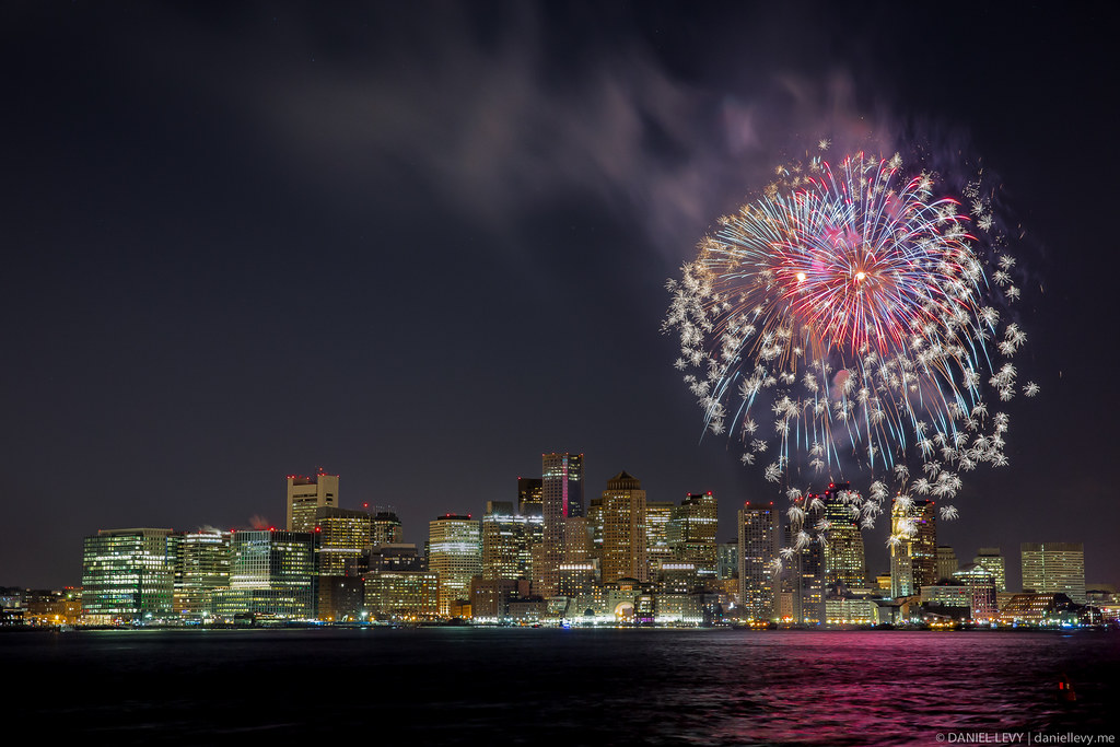 2014 New Years Eve Fireworks over Boston Harbor Daniel Levy Flickr