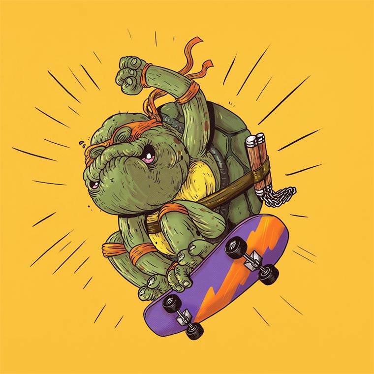 Famous Oldies by Alex Solis - Teenage Mutant Ninja Turtles Michelangelo