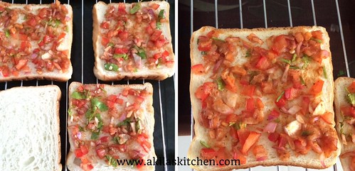 Tomato Bread Toast Indian Style