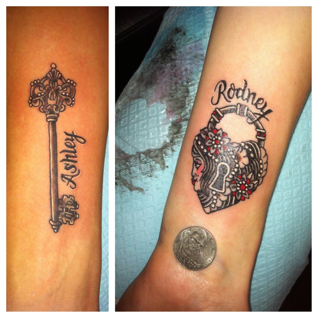 Skeleton key & heart locket tattoo 2013 | Traditional twist … | Flickr