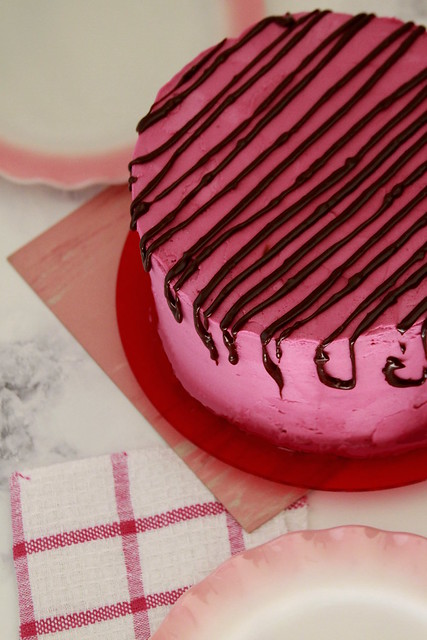 Valentine Pink Rainbow Cake