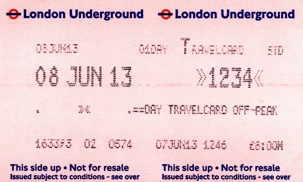 london tube 1 day travel card