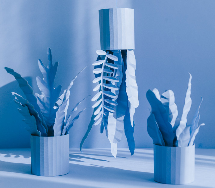 DIY Blue paper plants · DIY plantas azules de papel · Fábrica de Imaginación y Raya Sader · Steps in Spanish