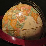 sepia colored globe