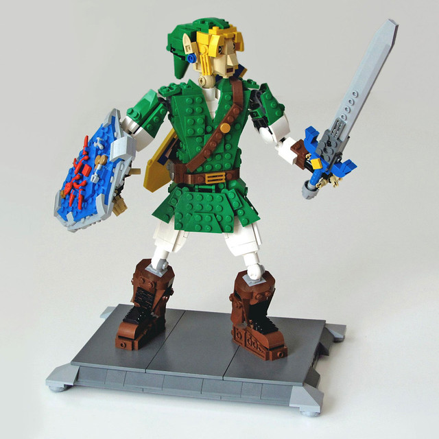 I made this LEGO Link inspired by Link's Awakening! : zelda