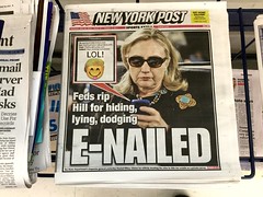Hillary Clinton, 5/2016, New York Post Cover email