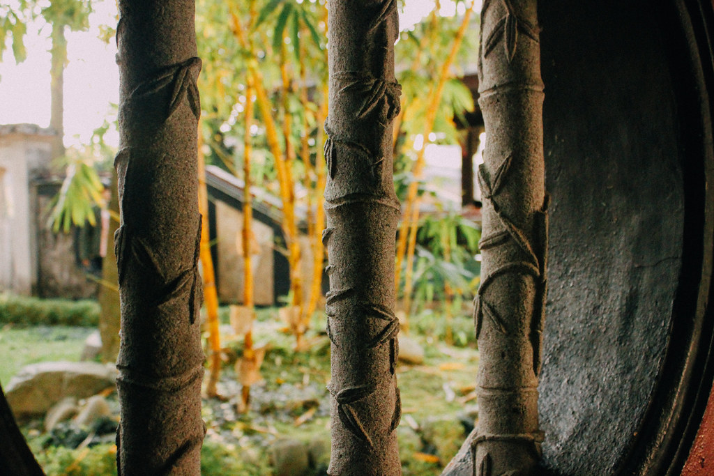 Ramas de bambú de cemento