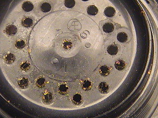Monophone handset transmitter (microphone) cover interior, mold #6, on Automatic Electric Model 80 upgrade conversion from Model 40