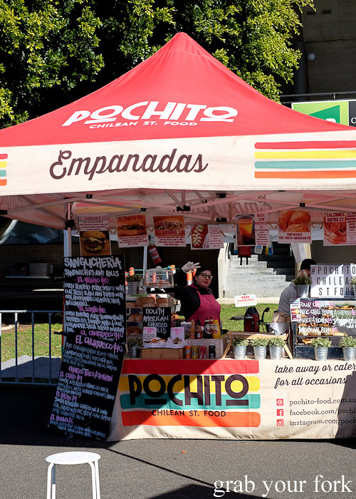 Chilean street food by Pochito at the Canterbury Foodies and Farmers Market, Sydney