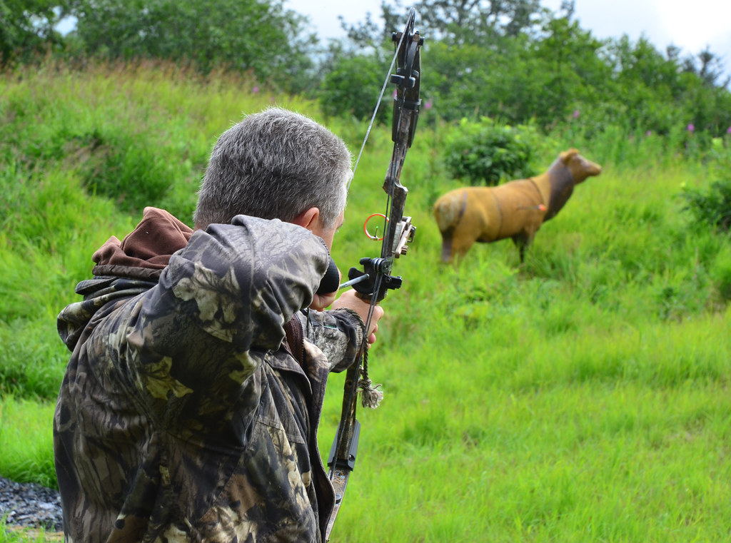 Archery practice | Robin Leatherman aims at a foam elk ...