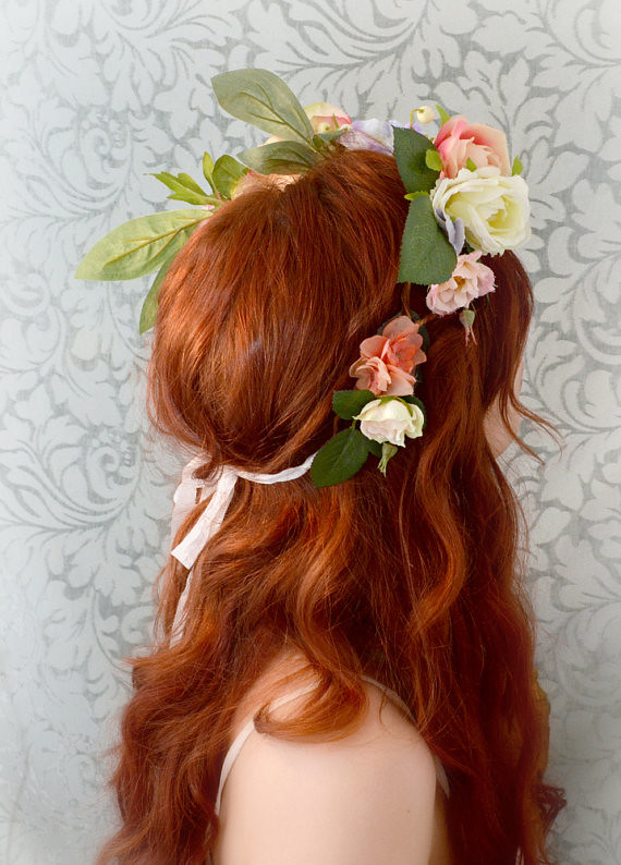 Boho flower crown, wedding head piece, bridal hair accesso… | Flickr