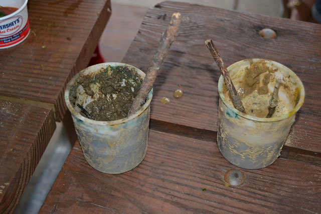 Paints are made from mud at Twin Lake State Park, Virginia