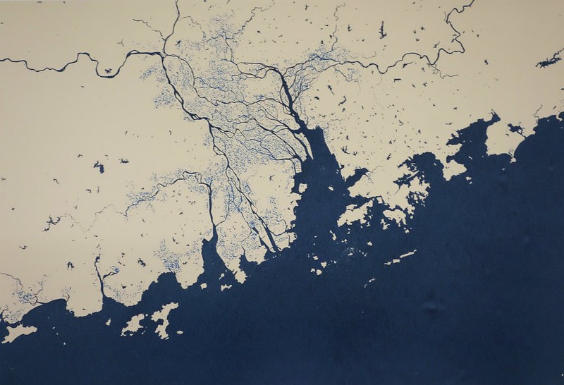 pearl river delta region - showing current sea level