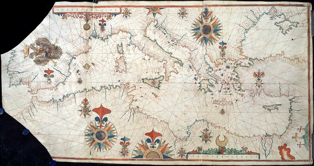 Mar mediterráneo (carta náutica), 1500-1600  Mediterráneo 