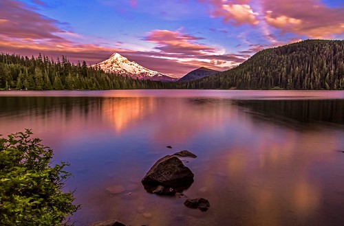 Mount Hood at Sunset on Lost Lake