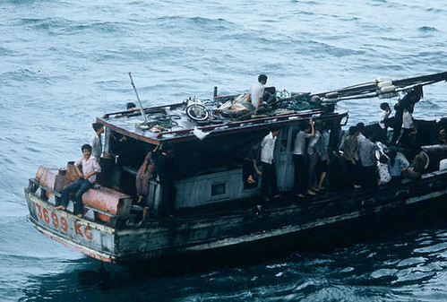 Fall of Saigon 1975 - USS Midway - Vietnamese refugees - Mike Baxter Collection