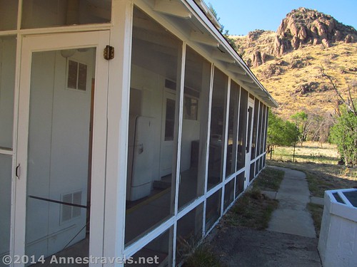 The back porch of the ranch house and well at Faraway Ranch, Chiricahua National Monument, Arizona
