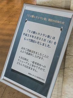 Shinjuku Center Building of outlook floor has been closed on March 31, 2016.