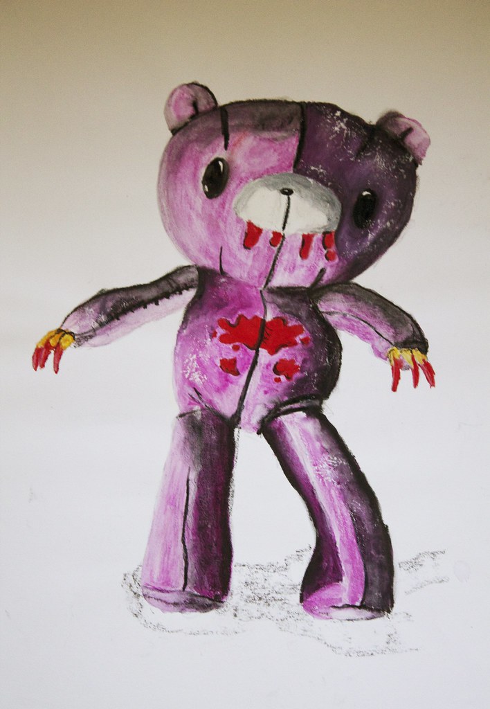 Demon bear Observational Drawings Neocolour on paper of