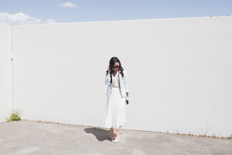 white midi skirt